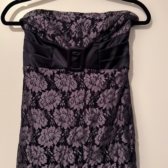 Lilac Lace Strapless Dress - Picture 1 of 5